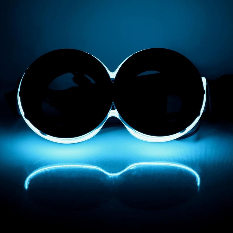 BADALU LED Steampunk Goggles, Glow in the Dark Vintage Steampunk Goggles Glasses Costume Accessories Adult Cosplay Party - Image 2